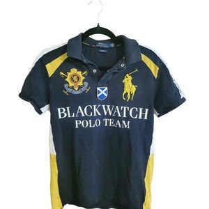 Ralph Lauren Navy Polo with Yellow Accents